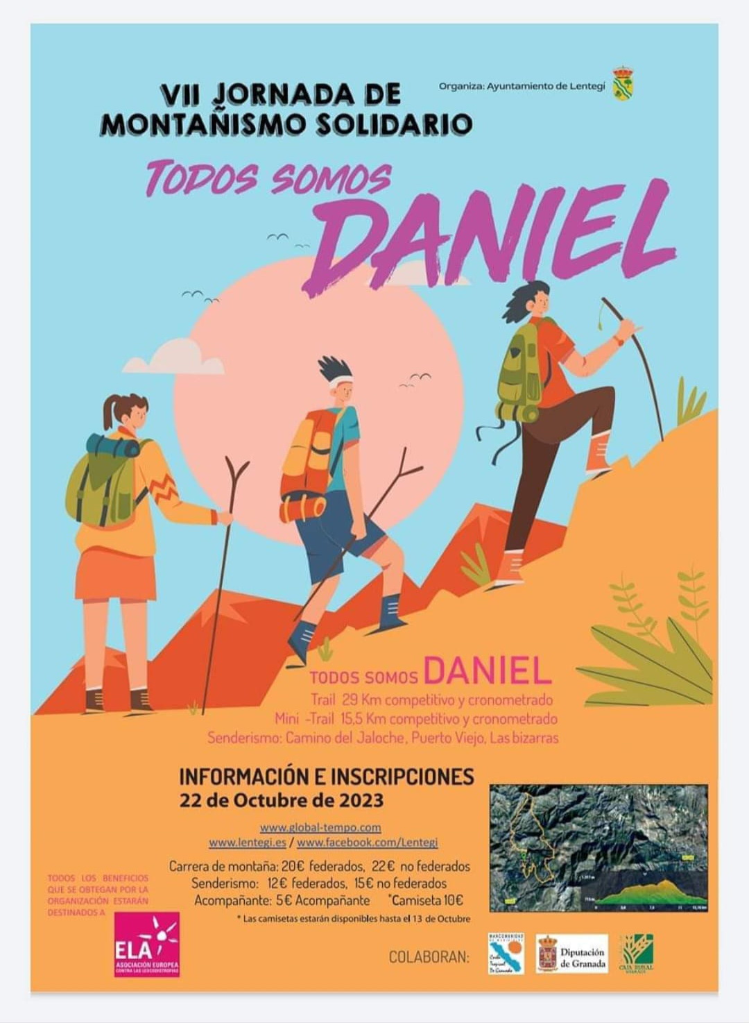 Lentegí volverá a acoger la VII Jornada de Montañismo Solidario 'Todos somos Daniel' el próximo 22 de octubre